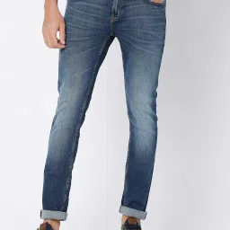 Spykar Dark Blue Slim Fit Low Rise Jeans image 1