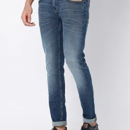 Spykar Dark Blue Slim Fit Low Rise Jeans image 3