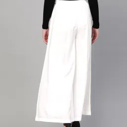 Idalia White Mid Rise Palazzos image 2