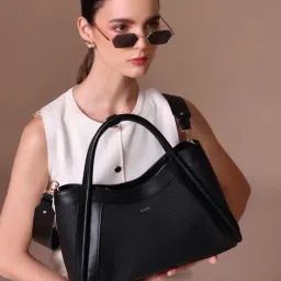 Kazo Black Sylvie Medium Leather Satchel-picture-25