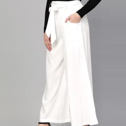 Idalia White Mid Rise Palazzos image 3