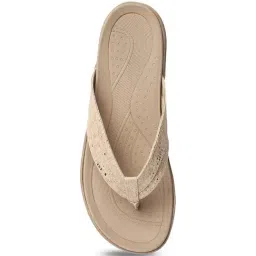 Carlton London Women's Gold Flip Flops image 4