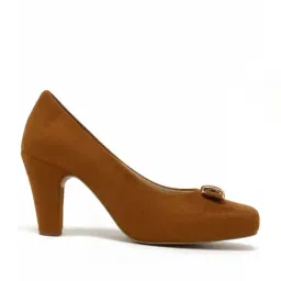 Flat N Heels Women's Tan Casual Pumps image 2