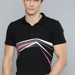 HRX By Hrithik Roshan Men Jet Black Bio-Wash Abstract Print Racketsport T-shirt-picture-29
