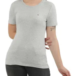Tommy Hilfiger Grey Regular Fit T-Shirt-image-65