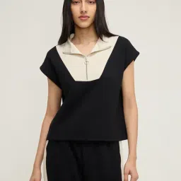 LOV by Westside Black Colour-Blocked Top-image-45