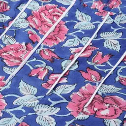 Idalia Royal Blue Cotton Floral Print Anarkali Kurta image 4