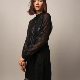 Only Black Textured A Line Dress-picture-27