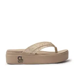 Carlton London Women's Gold Flip Flops image 3