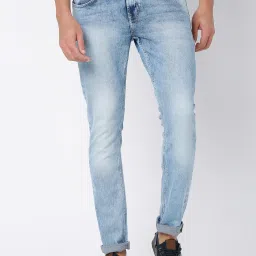 Spykar Light Blue Slim Fit Low Rise Jeans image 1