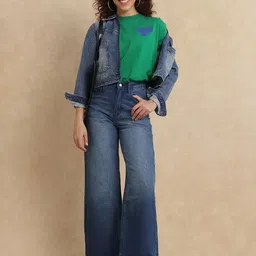 RAREISM Women Comfort Wide Leg High-Rise Light Fade Stretchable Jeans-picture-26