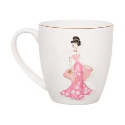 Clay Craft Multicolor Fine Ceramic Barbie Printed Coffee Mugs Set of 6 - 220 ml image 3