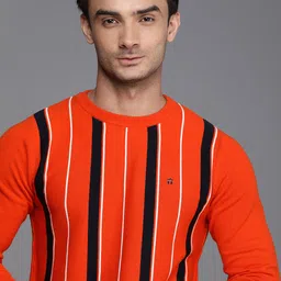 Louis Philippe Sport Pure Cotton Striped Pullover Sweaters-picture-14