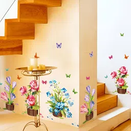 INDIAN ROYALS Pink & Green Printed Self-Adhesive WallStickers image 3