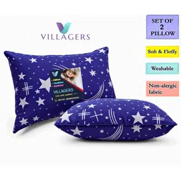 VILLAGERS Set of 2 Blue Polyester Pillows-image-31