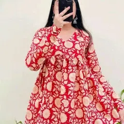 ANUTTARA FASHIONS Women V-Neck Floral Print Cotton Top-image-6