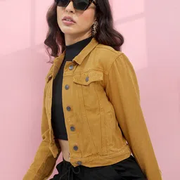 Tokyo Talkies Women Mustard Solid Jacket-picture-14