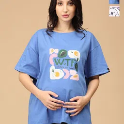 The Mom Store Women Pack Of 2 Graphic Printed Round Neck Cotton Oversized T-shirts-image-78