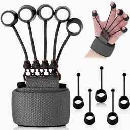 generic Finger Gripper Strength Trainer Forearm Exerciser Hand Yoga Resistance Band Finger Expander Finger Extension Exerciser Climbing Finger Strengthener Guitar Finger Stretcher For Men Women&kids | finger gripper | hand gripper | Hand strengthner | gym equipments | image 5