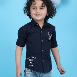 Polka Tots Full Sleeves Honks Printed Shirt - Navy Blue-picture-10