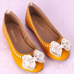 Babyoye Slip on Bellies With Bow Applique - Brown image 2
