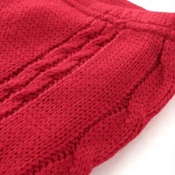 Babyhug Fleece Knit Full Length Woollen Pants With Cable Knit Design - Red image 3