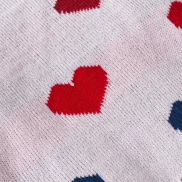 Babyhug Knitted Full Sleeves Pullover Sweater With Hearts Design - Multicoour image 3