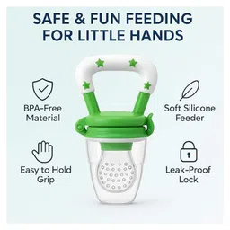 Joy Buzz Reusable Cloth Diaper / Nappies With Insert, Fruit Nibbler, Spoon Food/milk Feeder, Silicone Fruit Shape Teether & Silicone Cleaning Brush Feeding Bottle for Babies, Feeding Combo-pack of 5 image 3