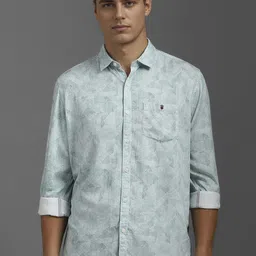 Louis Philippe Jeans Men Spread Collar Geometric Printed Cotton Slim Fit Casual Shirt-image-6