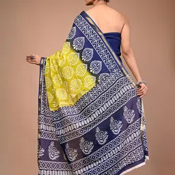 Lovwear Blue Pure Cotton Sarees image 4