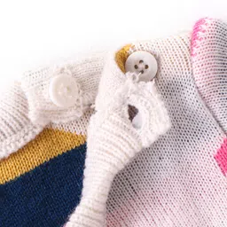 Babyhug Knitted Full Sleeves Pullover Sweater With Hearts Design - Multicoour image 4