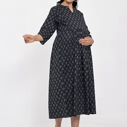 Negen Floral Print Maternity Fit & Flare Maxi Dress image 3