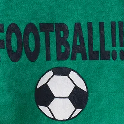 Kookie Kids Full Sleeves Front Open Hooded Sweatshirt With Football Print & Kangaroo Pockets - Green image 5