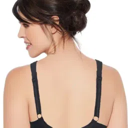 Enamor A112 Smooth Lift Classic Bra - Stretch Cotton Non-Padded Wirefree Full Coverage - Black image 2