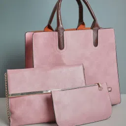 HauteSauce Pink Medium Handheld Handbag Combo Set image 1