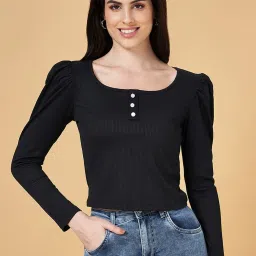 People by Pantaloons Black Regular Fit Top image 1