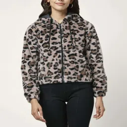 People by Pantaloons Brown Printed Jacket image 1