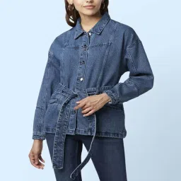 SF Jeans by Pantaloons Blue Cotton Regular Fit Jacket image 1