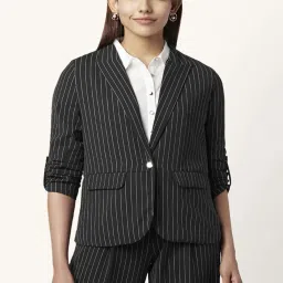 Annabelle by Pantaloons Black Printed Blazer image 1