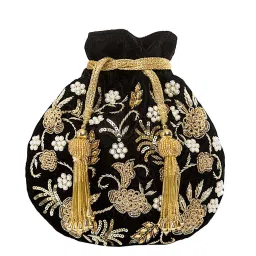 Tarini Nirula Black Velvet Potli image 1