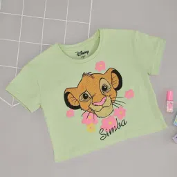 Pantaloons Junior Girls Brook Green Cotton Character Based T-Shirts-image-2