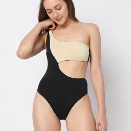 Vero Moda Cream & Black Swimsuit image 1