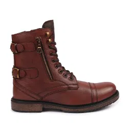 Fausto Men's Tan Biker Boots image 1