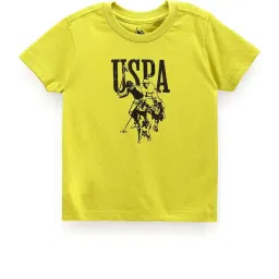 U.S. Polo Assn. Kids Green Cotton Printed T-Shirt image 1