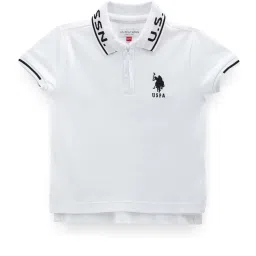 U.S. Polo Assn. Kids White Cotton Logo Polo T-Shirt image 1