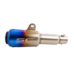 RA Accessories Black SC Project Long Silencer Exhaust for Bajaj XCD 135-Blue-picture-20