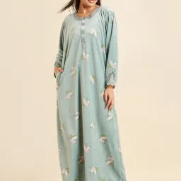 Sweet Dreams Green Printed Night Gown image 1
