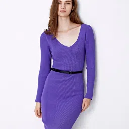 Cover Story Purple Regular Fit Midi Dress image 1