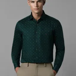 Louis Philippe Green Cotton Slim Fit Printed Shirt-picture-33