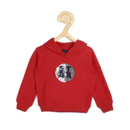 Allen Solly Junior Red Graphic Print Hoodie-image-98